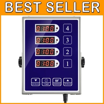 4 Channel Kitchen Timer - Commercial Grade Stainless Steel - Image 1 of 4