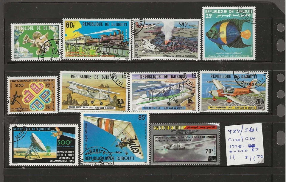DJIBOUTI...Sc #484/561; C110/C240...Como nuevo y CTO... 1978/87... 11 diferencias... SCV $11,70 Foto 1 de 1
