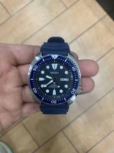 Seiko Prospex 4R36 04Y0 Automatic Divers Watch Navy Silicone Band Date Working - Picture 1 of 6