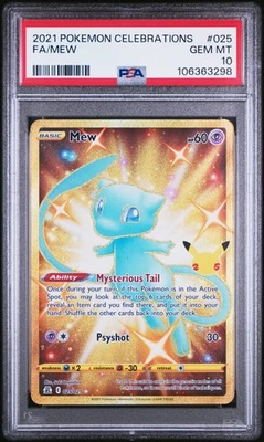 Mew - 025/025 - Secret Rare - Celebrations - Pokemon Card - PSA 10 - Image 1 of 2