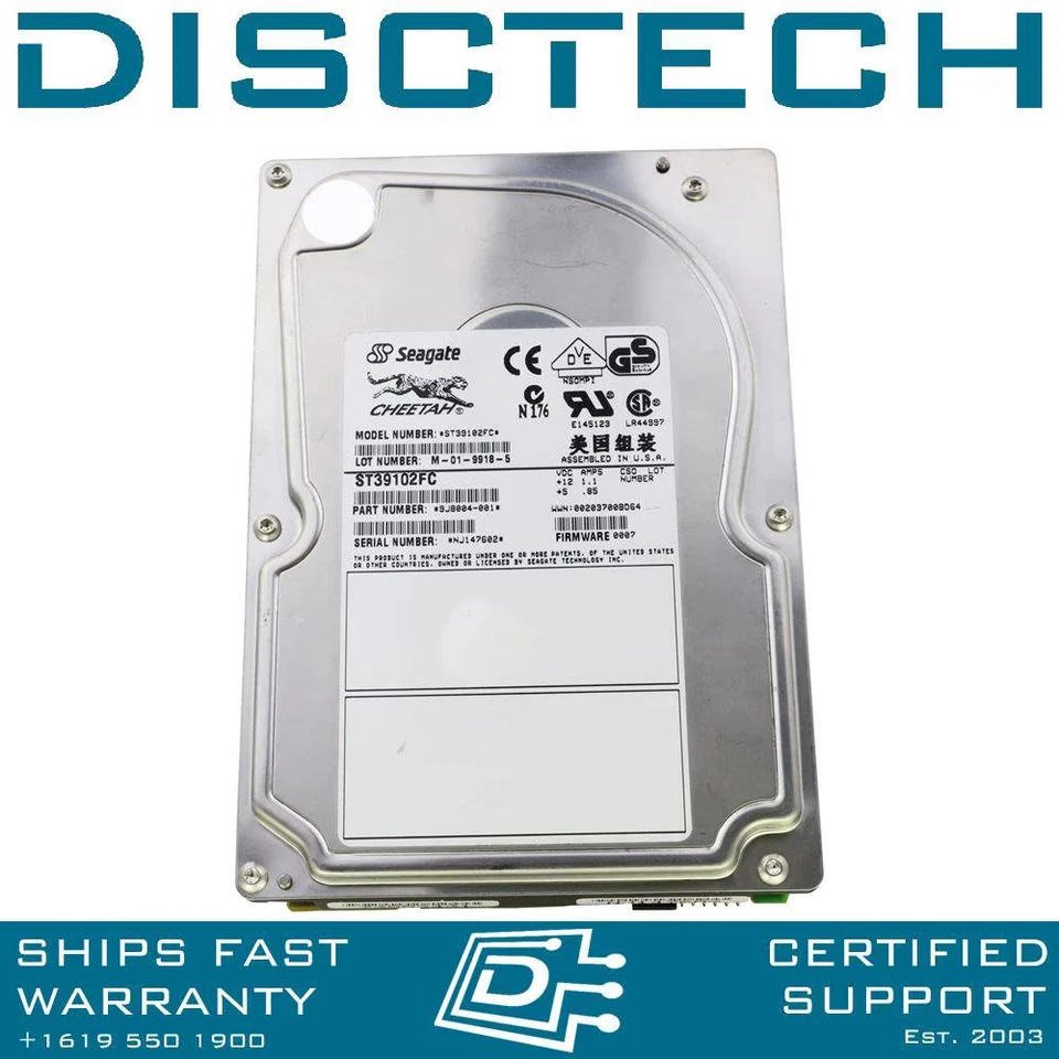 Seagate Cheetah 9LP FC ST39102FC 9J8004-025 9GB 3.5" Fibre Channel FC Hard Drive - Image 1 of 3