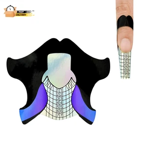 100 Piezas Formas de Uñas Cuadradas Adhesivo Fuerte Forma de Uñas Pegatina Guía para Gel UV Acr - Imagen 1 de 12