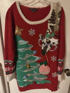 United States Sweaters Holiday Women’s Size XL Appliqué And Embellished Tunic  - Picture 1 of 16
