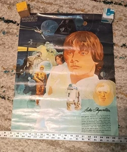 Vintage 1977 Star Wars  Luke Skywalker Poster Burger King Coca Cola Ad - Worn - Picture 1 of 7