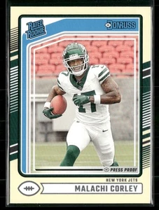 2024 Donruss Football #333 Malachi Corley YePress Proof RC New York Jets - Picture 1 of 2
