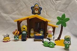 Veggie Tales Nativity Scene Manger 2004 Big Idea Playset Figure Set - Picture 1 of 24