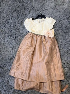NEW Rare Editions Girls Size 6 Cream And Rose Gold Children's Dress - Picture 1 of 3