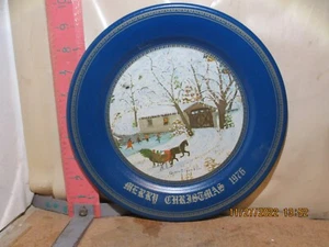 ARLINGTON ART TIN PLATE - ART OF GRANDMA QUEEN D. FRANKLIN - 1976 CHRISTMAS  - Picture 1 of 2