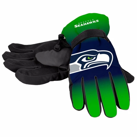 Seattle Seahawks Gloves Big Logo Gradient Insulated Winter NEW Unisex S/M L/XL Cover