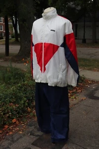 VTG Member's Only White Windbreaker Jacket and Pants Set - XL, Red/Navy - Picture 1 of 23