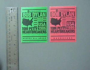 Bob Dylan Satintuch Backstage Pass 2 mit Tom Petty 1986! - Bild 1 von 1