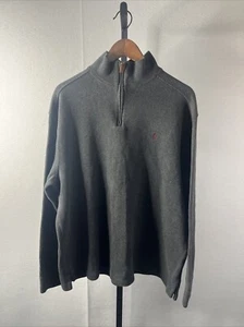 Polo Ralph Lauren Suéter Gris Oscuro Para Hombres XL Pullover 1/4 Cremallera Cuello Simulado - Imagen 1 de 10