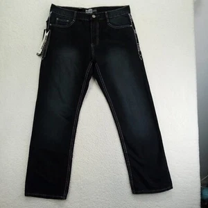 Street Rules Jeans Mens 34x30 Black Cotton Denim Straight - Picture 1 of 8