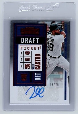 2020 Panini Contenders Willi Castro Rookie Ticket Auto /75 Card Detroit Tigers - Image 1 of 2
