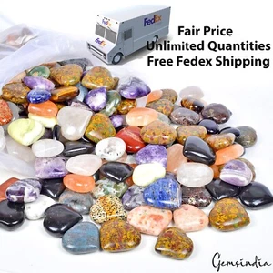 10 Kg/20 Kg Gemas Naturales Sanación Amor Hinchado Piedras en Forma de Corazón ~ Al Por Mayor - Imagen 1 de 30