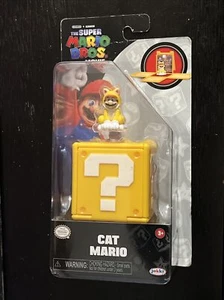 Jakks Pacific Cat Super Mario Bros Movie 1 in Mini Figure w/ Question Block - Picture 1 of 7