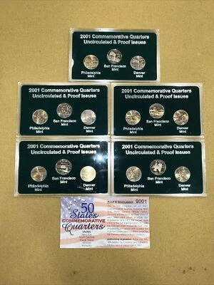 2001 50 States Commemorative Quarters Set P, D, SF Proofs - Image 1 of 3