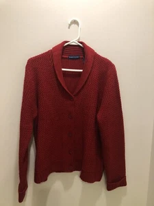 Karen Scott Damen Strickjacke Pullover rot Größe L Knopfleiste �� - Bild 1 von 7