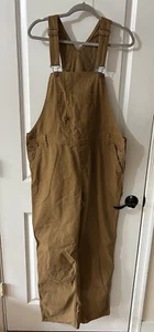Dickies Men's Size Large Bib Overall Brown Duck Canvas Workwear NWOT BIN R - Picture 1 of 12