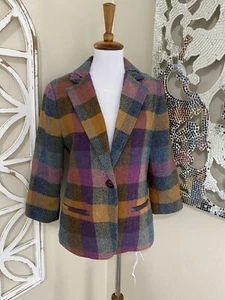 CABI #927 size 6 WOOL BLEND PLAID "Happy Blazer" BLAZER JACKET - Picture 1 of 8