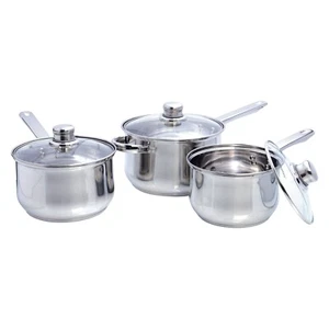 Stainless Steel Induction Saucepan Cooking Pot Pan with Glass Lid by Buckingham - Picture 1 of 10