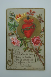 † EL SAGRADO CORAZÓN DE JESÚS TARJETA SAGRADA BOUASSE EDITOR IMPRESIÓN PARÍS FRANCIA 19 † - Imagen 1 de 5