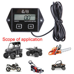 Digital LCD Tach Hour Tachometer RPM Meter For Motorcycle 2/4 Stroke Engines AU