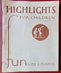 Vintage October 1947 Highlights for Children Fum With a Purpose Magazine Soft - Picture 1 of 5