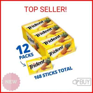 Trident Pineapple Twist Sugar Free Gum, 12 Packs of 14 Pieces (168 Total Pieces) - Picture 1 of 4
