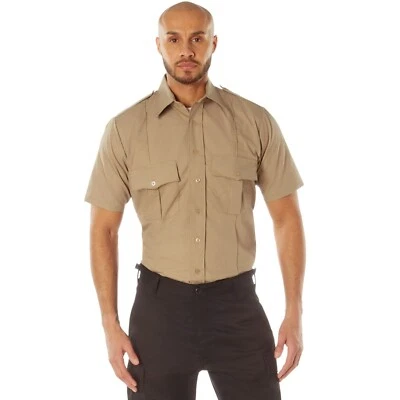 Rothco Short Sleeve Uniform Shirt Official Duty 2 Pocket Police Work Job Shirt - Image 1 of 4