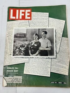 LIFE MAGAZINE JULY 10, 1964 LEE HARVEY OSWALD RUSSIAN DIARY EXCELLENT CONDITION - Picture 1 of 1