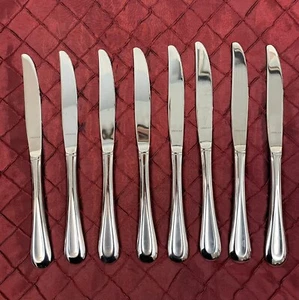 ONEIDA MODERN STAINLESS GLOSSY DINNER KNIVES FLATWARE SET OF 8 - Picture 1 of 7