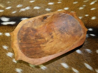 Bandeja zanjadora madera primitiva tazón masa madera tallada rústica decoración del hogar Foto 1 de 3