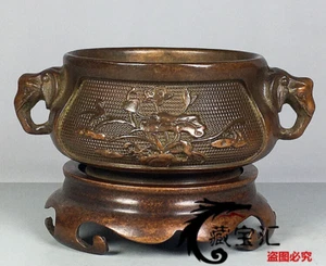 collect Brass censer Bronze Dragon Buddha incense burner+copper stand gift - Picture 1 of 6