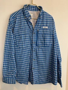 Gander Mountain Guide Services Vented Lined Button Up Plaid Shirt SZ LG - Picture 1 of 4
