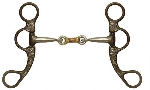 SHOWMAN PRODUCTS Showman Engraved Antique Brown Steel Bit w/ Dogbone Center