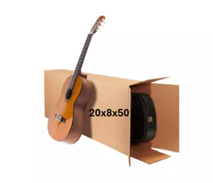 20" x 8" x 50" CARDBOARD BOX - 275 lb - SIDE LOADING - SINGLE GUITAR BOX - Picture 1 of 4