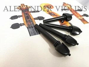 4 Stück, Geigenheringe 4/4 Größe, poliert Ebenholz Hügel, hohe Qualität, US-Verkäufer - Bild 1 von 5