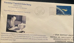 US Space FDC 1962 BOSTON, MASS Project Mercury First Day Cover Chickering Cachet - Picture 1 of 5