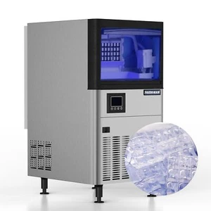120LBS/24H Commercial Air Cooled Ice Maker with Water Purifier 40LBS Storage USA - Picture 1 of 16