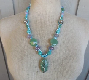 Aventurine Silver Tree of Life Adjustable Hemp Necklace Amethyst Gemstone Beads - Picture 1 of 11