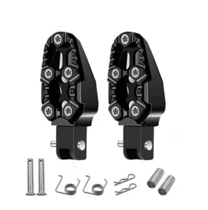 Universal Motorcycle Motorbike Footpegs Foot Pegs Black Angle Adjustable - Picture 1 of 5