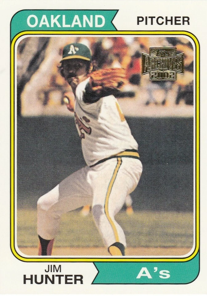 CATFISH HUNTER TOPPS ARCHIVES BASE OAKLAND A'S ATHLETICS #162 2002 02 - Image 1 of 1