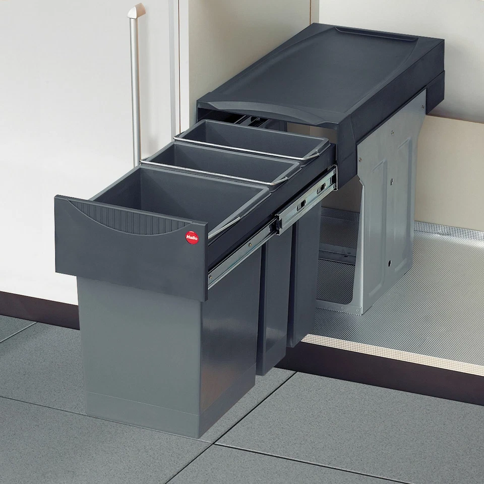 Hailo AS Terzett 15/7/7 3-Fach-Abfalltrennsystem - Dunkelgrau (3666191)