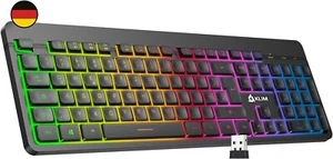 KLIM Light V2 Gaming Tastatur Kabellos QWERTZ RGB Schwarz - Bild 1 von 9