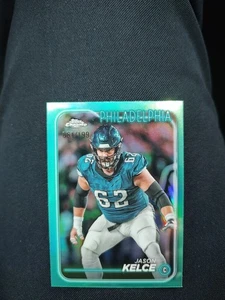 2024 Topps Chrome - Jason Kelce #160 Aqua Refractor /199 - Eagles - Foto 1 di 2