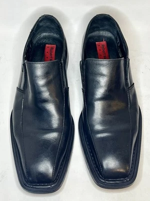 Zapato mocasín de vestir de cuero marrón oscuro/negro Robert Wayne para hombre talla 10 Foto 1 de 4