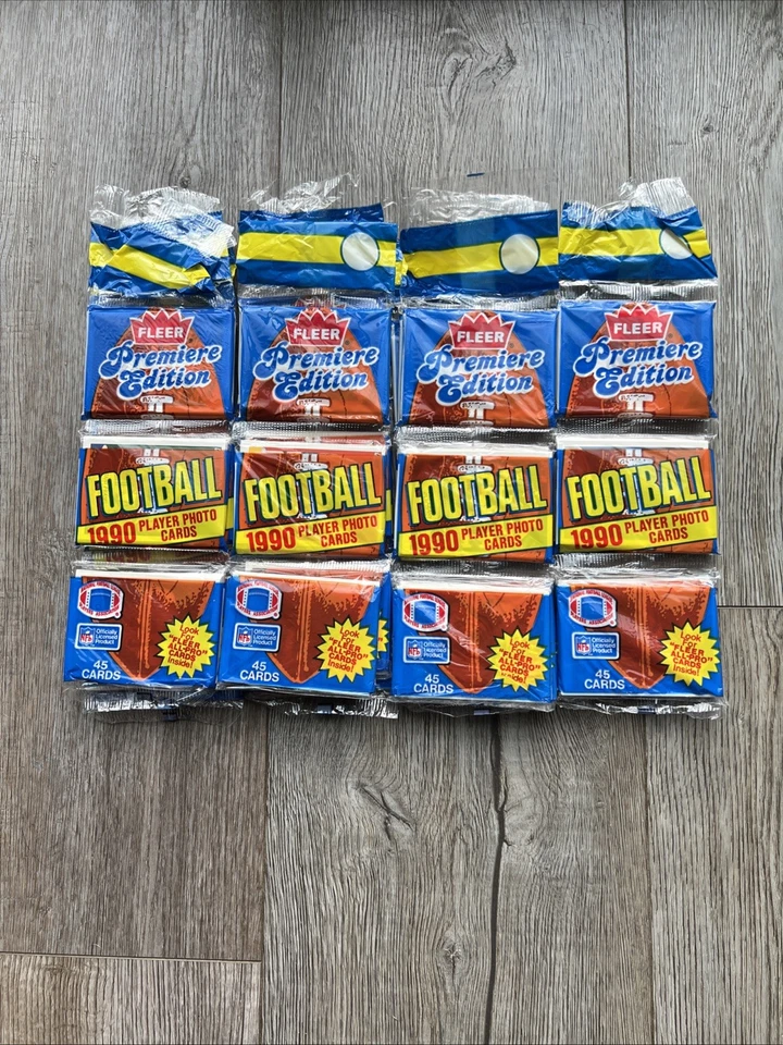 x32 Lot 1990 Fleer NFL Football Cards Rack Pack 45 Cards Premiere Edition