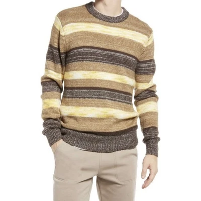 Scotch & Soda Melange Sweater Mens Large Brown Stripes Pullover Jumper MINT - Image 1 of 4