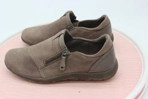 Mocassins femme Rockport cuir gris 10 M à enfiler fermeture éclair chaussures décontractées - Photo 1/9